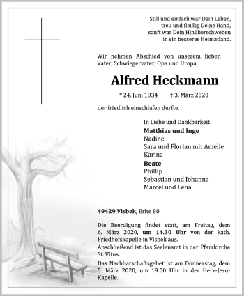 Anzeige von Alfred Heckmann von OM-Medien