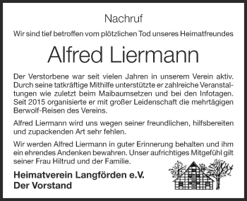 Anzeige von Alfred Liermann von OM-Medien