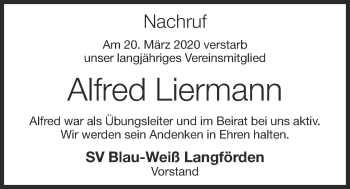 Anzeige von Alfred Liermann von OM-Medien