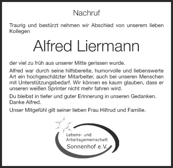 Anzeige von Alfred Liermann von OM-Medien