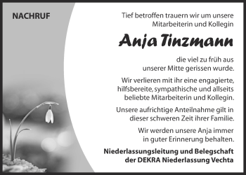 Anzeige von Anja Tinzmann von OM-Medien