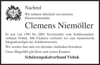 Anzeige von Clemens Niemöller von OM-Medien