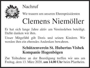 Anzeige von Clemens Niemöller von OM-Medien