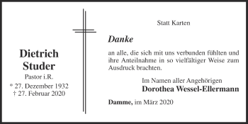 Anzeige von Dietrich Studer von OM-Medien