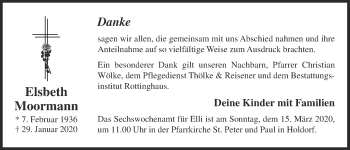 Anzeige von Elsbeth Moormann von OM-Medien
