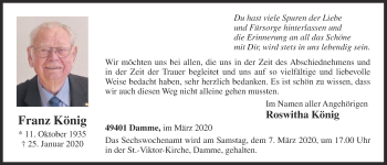 Anzeige von Franz König von OM-Medien