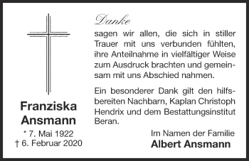 Anzeige von Franziska Ansmann von OM-Medien