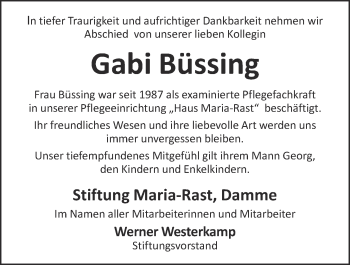 Anzeige von Gabi Büssing von OM-Medien