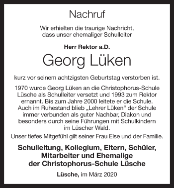 Anzeige von Georg Lüken von OM-Medien