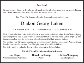 Anzeige von Georg Lüken von OM-Medien