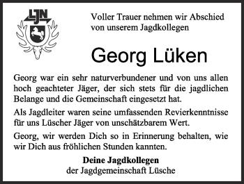 Anzeige von Georg Lüken von OM-Medien