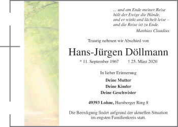 Anzeige von Hans-Jürgen Döllmann von OM-Medien
