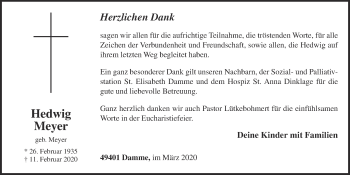 Anzeige von Hedwig Meyer von OM-Medien