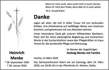 Anzeige von Heinrich Menke von OM-Medien