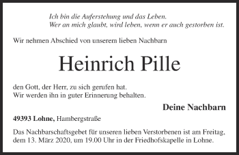 Anzeige von Heinrich Pille von OM-Medien