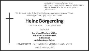 Anzeige von Heinz Börgerding von OM-Medien