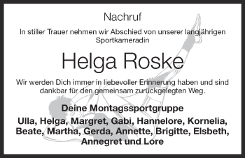 Anzeige von Helga Roske von OM-Medien