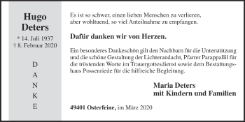 Anzeige von Hugo Deters von OM-Medien