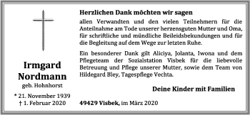 Anzeige von Irmgard Nordmann von OM-Medien