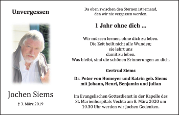 Anzeige von Jochen Siems von OM-Medien