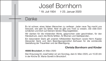 Anzeige von Josef Bornhorn von OM-Medien