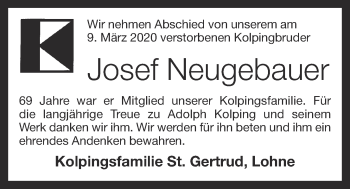 Anzeige von Josef Neugebauer von OM-Medien