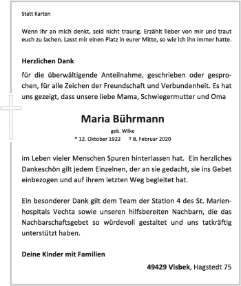 Anzeige von Maria Bührmann von OM-Medien