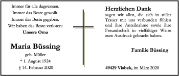 Anzeige von Maria Büssing von OM-Medien