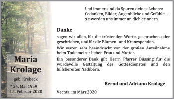 Anzeige von Maria Krolage von OM-Medien