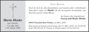 Anzeige von Maria Menke von OM-Medien