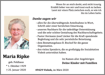 Anzeige von Maria Ripke von OM-Medien