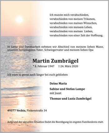 Anzeige von Martin Zumbrägel von OM-Medien