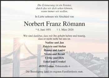 Anzeige von Norbert Franz Römann von OM-Medien
