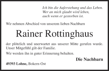Anzeige von Rainer Rottinghaus von OM-Medien