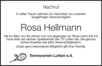 Anzeige von Rosa Hellmann von OM-Medien