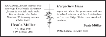 Anzeige von Ursula Müller von OM-Medien