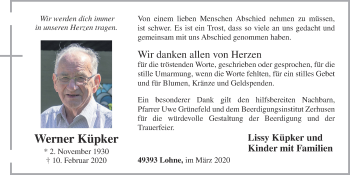 Anzeige von Werner Küpker von OM-Medien