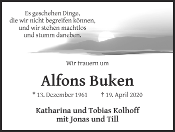Anzeige von Alfons Buken von OM-Medien
