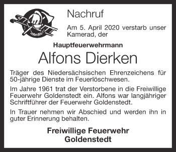 Anzeige von Alfons Dierken von OM-Medien