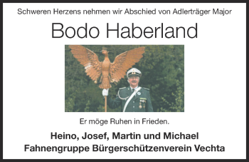 Anzeige von Bodo Haberland von OM-Medien