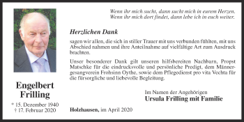 Anzeige von Engelbert Frilling von OM-Medien