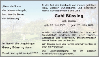 Anzeige von Gabi Büssing von OM-Medien