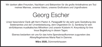 Anzeige von Georg Escher von OM-Medien