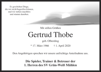 Anzeige von Gertrud Thobe von OM-Medien
