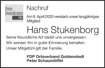 Anzeige von Hans Stukenborg von OM-Medien