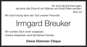Anzeige von Irmgard Breuker von OM-Medien