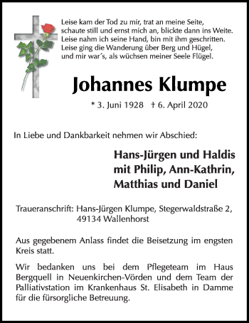 Anzeige von Johannes Klumpe von OM-Medien