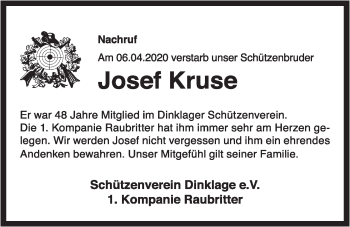 Anzeige von Josef Kruse von OM-Medien
