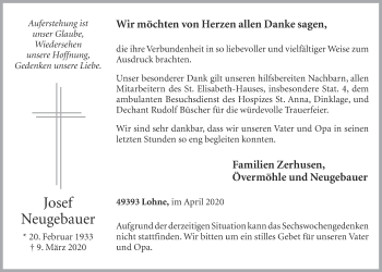 Anzeige von Josef Neugebauer von OM-Medien