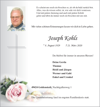 Anzeige von Joseph Kohls von OM-Medien